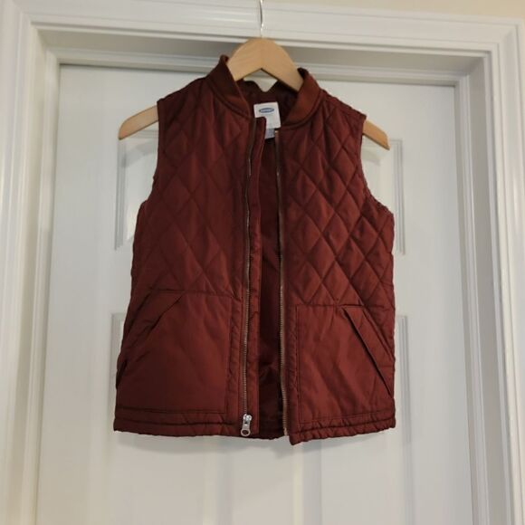 Old Navy Jackets & Blazers - Old Navy | Maroon Quilted Zipper Front Vest Size Medium